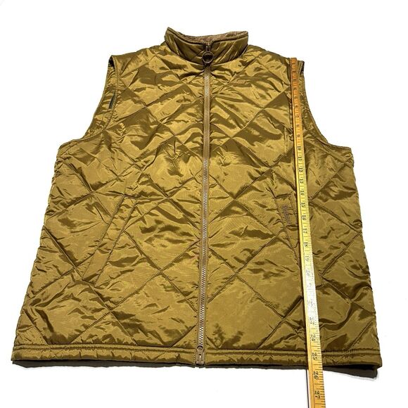 Barbour Finn Quilted Gilet Vest Mens Size L Large Full Zip Corduroy Collar - Picture 11 of 11